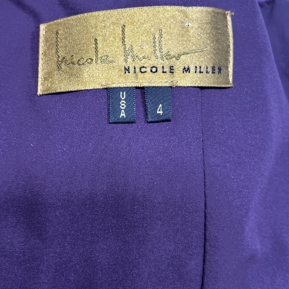 Nicole Miller Bodycon Ruched Cocktail Dress - Purple Size 4 - Picture 7 of 8